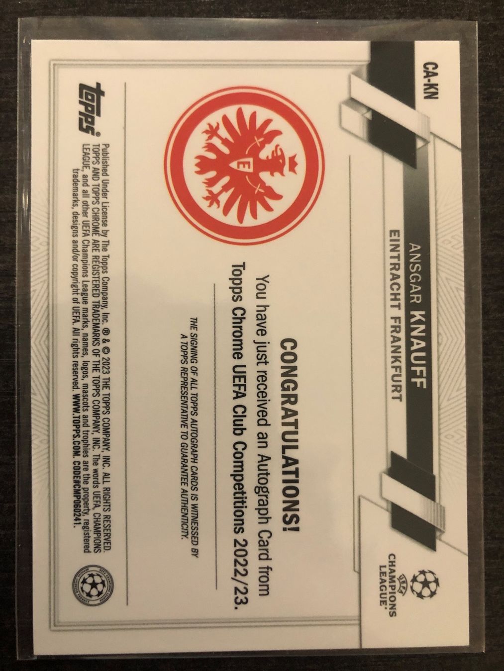 Topps Carte collezionabili: Topps Chrome Ansgar Knauff Autogramm – Usato da Wangenried venduto da Garagara 1