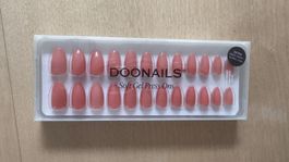 Doonails Soft Gel Press Ons – Short Almond - Peach Please