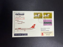 Swissair Erstflugbrief Zürich - Frankfurt 1983