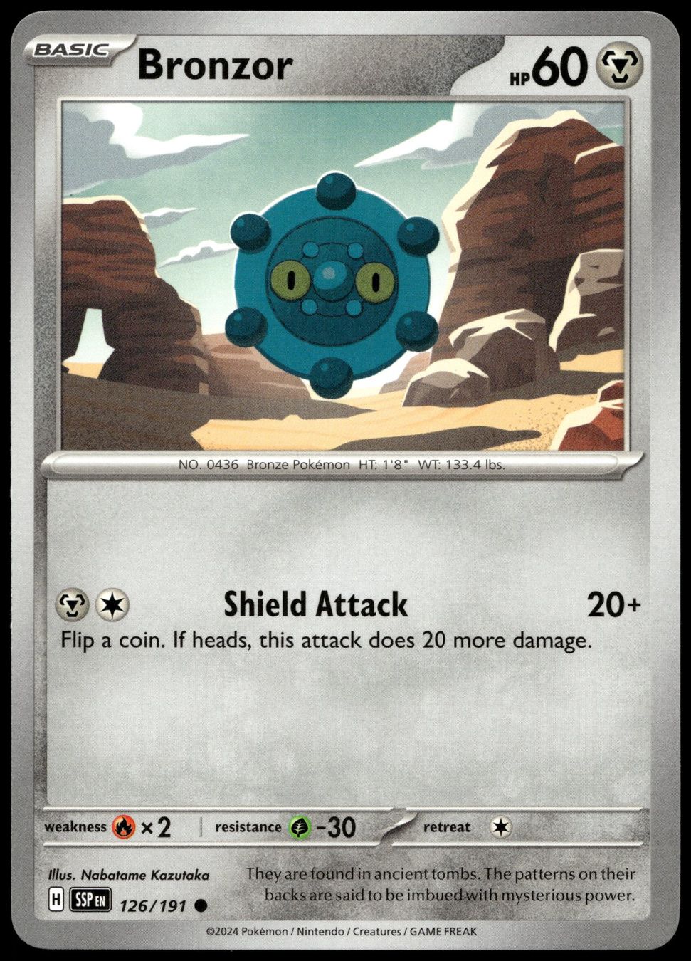 Pokémon Sammelbilder & Trading cards: Pokémon Bronzor 126/191   SV08 Surging Sparks – Gebraucht aus Le Mouret von PokemonCards_CH