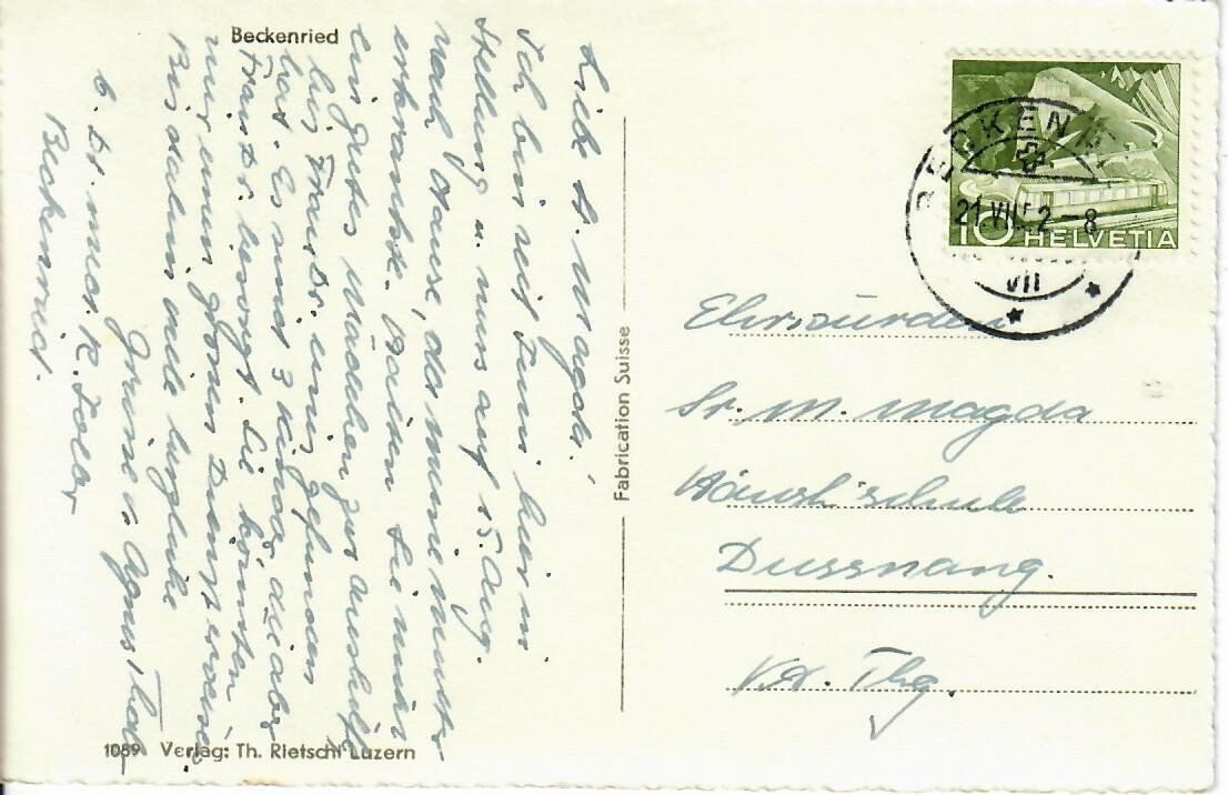 Cartoline postali: Beckenried – Usato da Hochdorf venduto da Ziegel-16 1