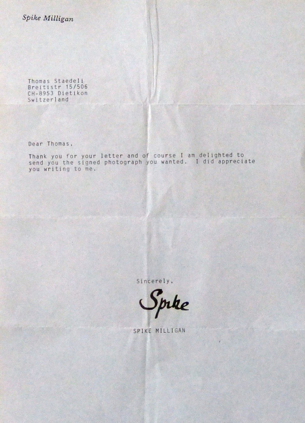 Autografi: Spike Milligan (1918-2002) Schauspieler - Autogramm – Usato da Dietikon venduto da immortal-stars