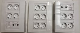 3x Elektrokaste AP mit EU Steckdosen