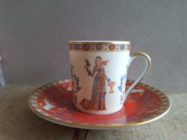 Limoges Porzellan-Tasse La Dame à la Licorne Set