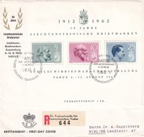 FDC Sonderblock 1962 (gelaufener R-Brief nach Biel)