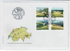 2021 Schweizer Pärke FDC aus Viererblock 1829B-1832B