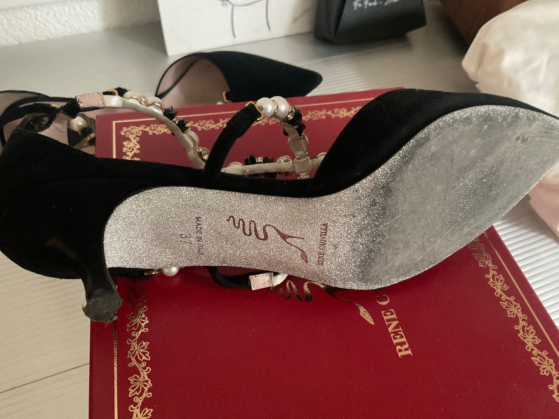 Damenschuhe: Rene Caovilla Pumps Perlen – Gebraucht aus Zürich von m4m3m2m1 5