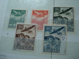 Slovensko, 1939, Satz Flugpostmarken *
