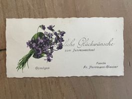 Neujahrskärtchen Familie Hermann, Gümligen, Veilchen