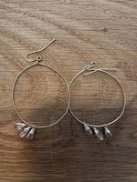 Creole earrings with stone pendants new condition