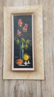 Blumenbild 60er Handbemalt 