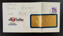Couvert Alfred Kohler Zürich 1935