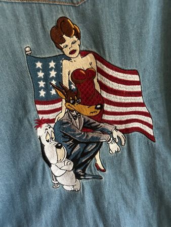 TEX AVERY Jeans Hemd mit dem Wolf, PinUp Girl, Droopy Hund