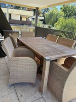 Gartentisch Holzoptik braun gebraucht in gutem Zustand