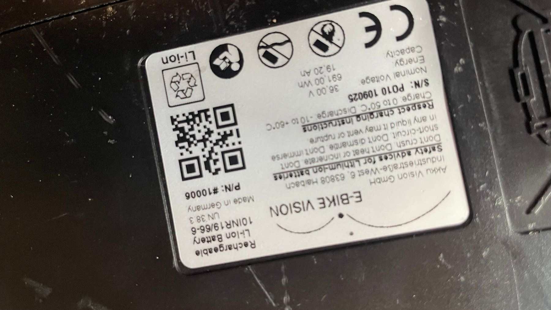 Batterie: E-Bike Vision 36V Akku – Usato da Buckten venduto da Mrct 4