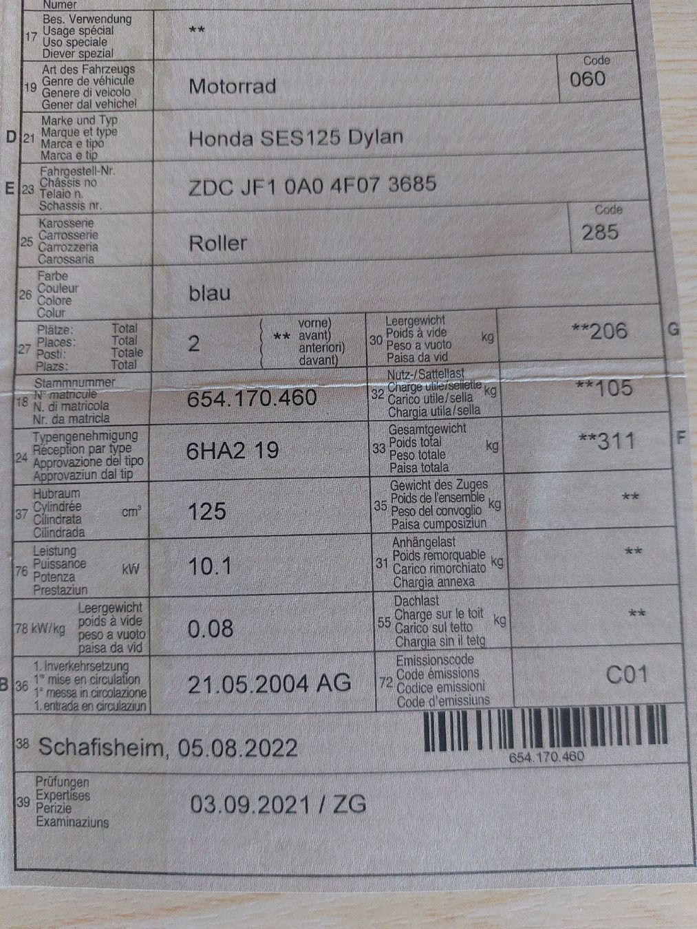 Honda Scooters: Honda SES 125 Dylan – Gebraucht aus Sarmenstorf von Reda3 6