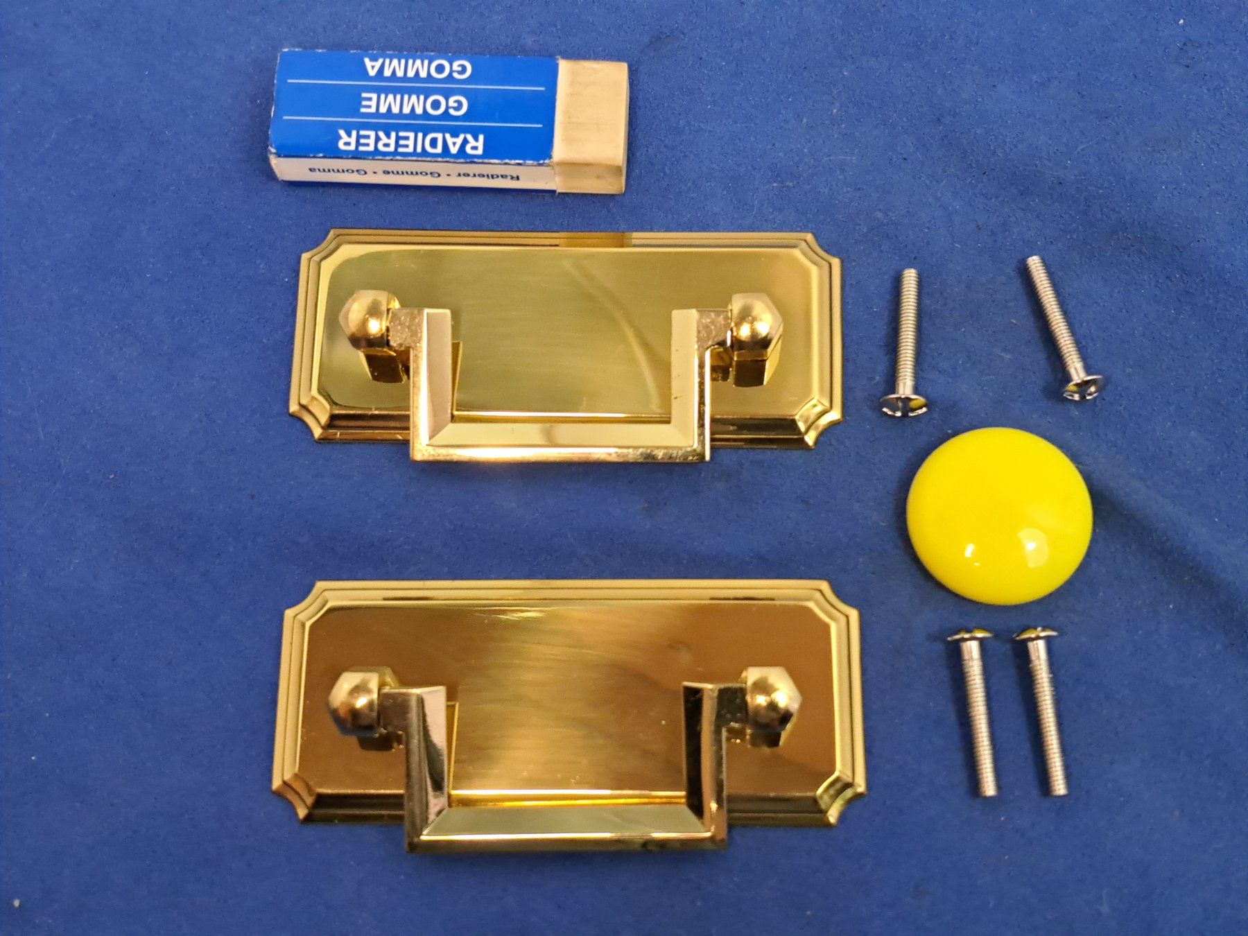 Ferramenta: 2 Möbel Fall Griffe mit Rosetten, Messing (LOT1833#MBS3) – Usato da Baar venduto da rocca268 5