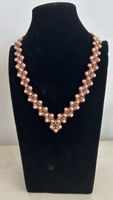 Perlenkette Handarbeit Rosa Gold Festlich Elegant ❤️