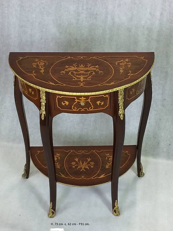 Tavoli: Console de style Louis XV, dessus verre – Usato da geneve venduto da louisart 2