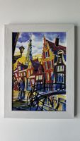 Cadre décoratif - Amsterdam paysage urbain hollandais coloré