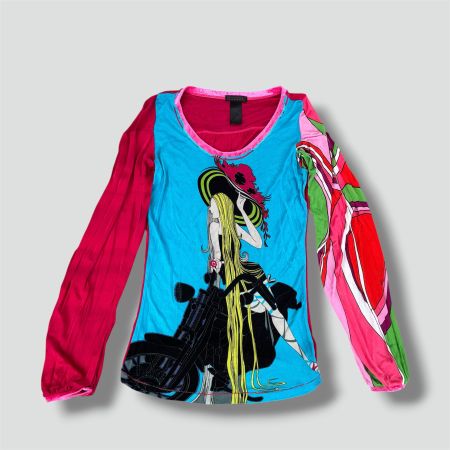 Custo Barcelona vintage summer longsleeve graphic damen