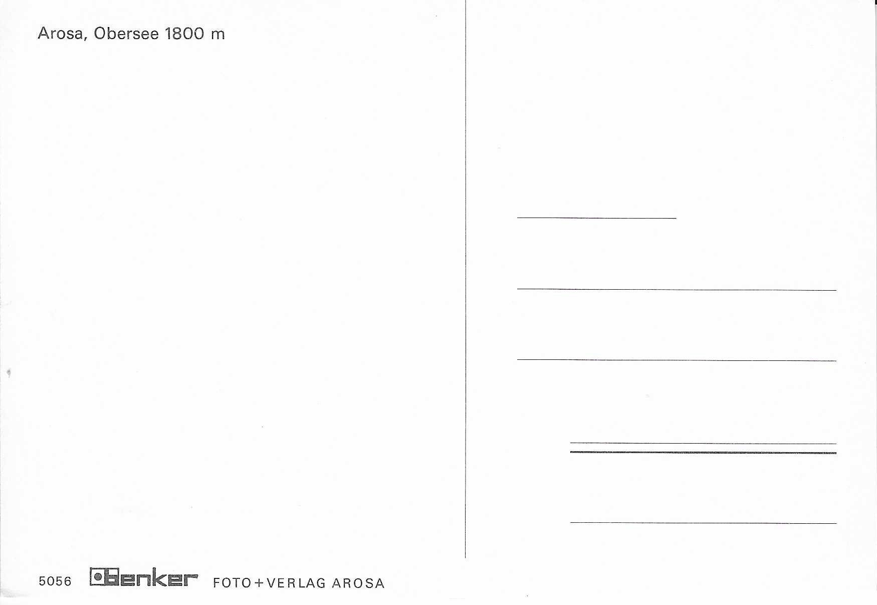 Cartoline postali: Arosa,Obersee GR – Nuovo (secondo la descrizione) da Rothrist venduto da Stranglehold 1