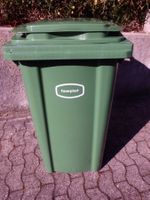 Faserplast Grün Abfallcontainer/Mülltonne mit Rädern!