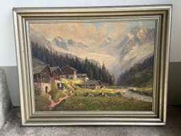 ENRICO JANIN grosses Gemälde Ölbild LÖTSCHENTAL 