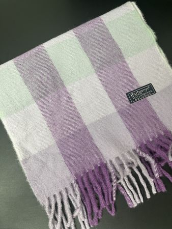 Écharpe Burberry à carreaux violet laine