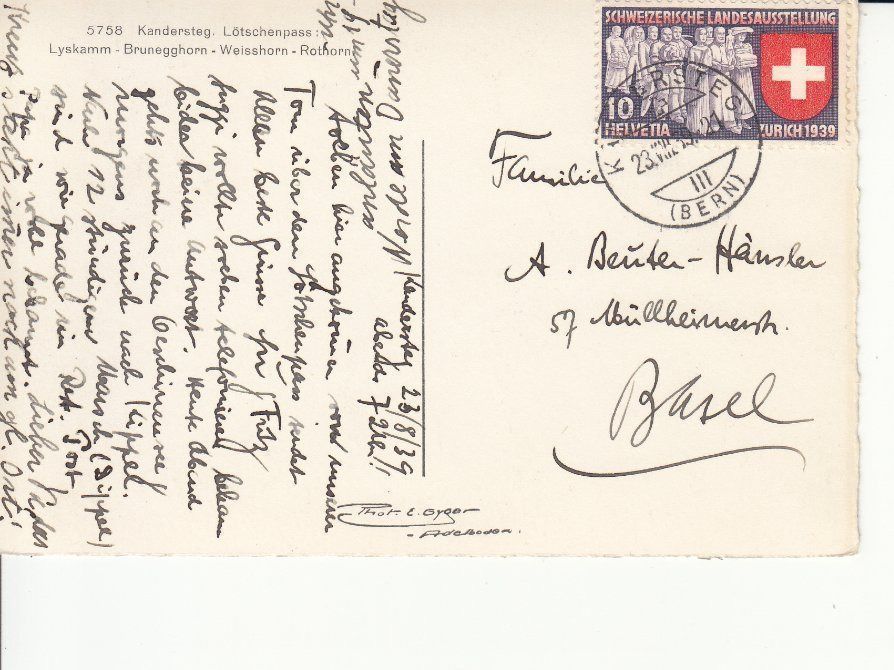 Ansichtskarten: Kandersteg 1939 – Gebraucht aus Bürglen TG von StampGraf 1