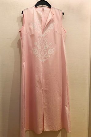 Belle robe longue été en coton, coupe droite, T/M-L
