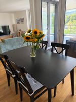 IKEA LISABO Tisch, schwarz/Eschenfurnier, 140x78 cm