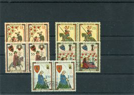 FL 1961 Nr. 349-53 im Paar gestempelt