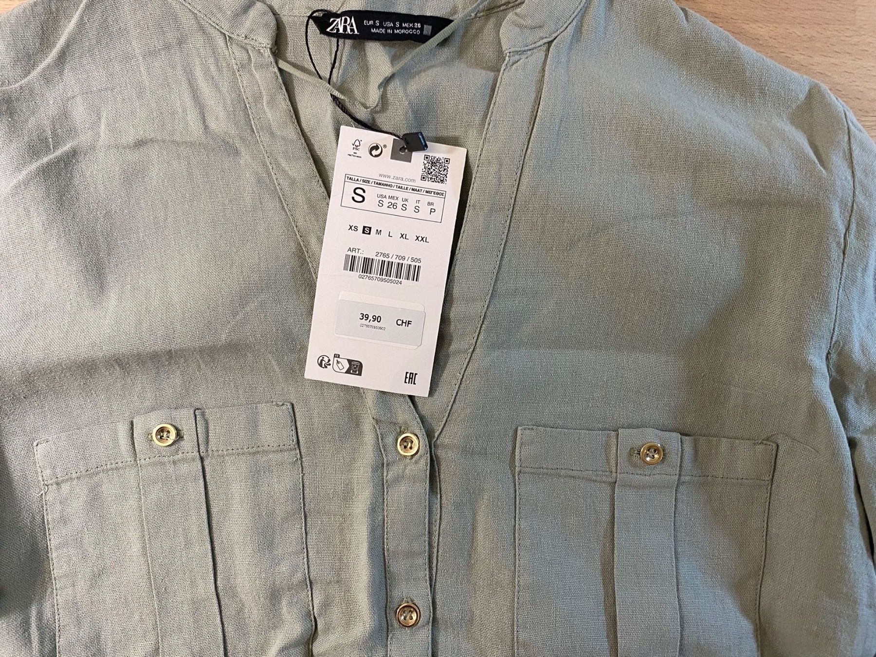 Zara Blusen: Zara Hemd Leinen Grösse S – Neu und originalverpackt aus Cham von Eliissa