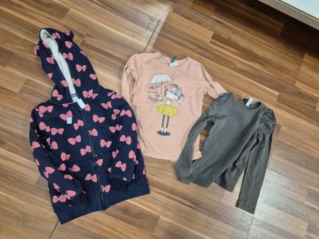 Kinder Kleiderpaket, Langarmshirts und Fleecejacke, 110 B4
