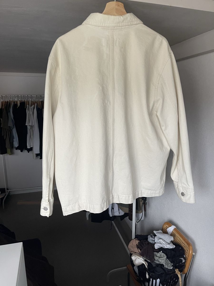 Weekday Giacche: Veste en jean blanche Weekday taille L – Usato da Genève venduto da madetil1 1