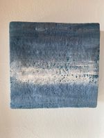 Bild modern blau weiss Unikat 22x22 Papierkunst