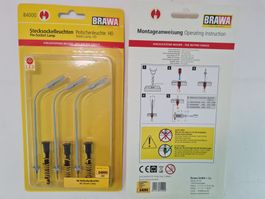 BRAWA 84000 Stecksockelleuchten LED 2er Set H0 1:87