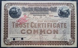 Aktie: Choctaw, Oklahoma and Gulf Railroad Company 1899