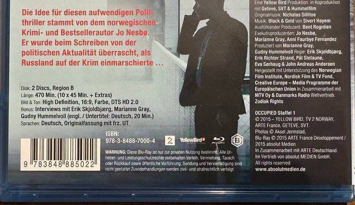 Alle DVDs: Occupied - Staffel 1+2 - Blu-ray -Thriller! – Gebraucht aus Beringen von Mantafisch1 2