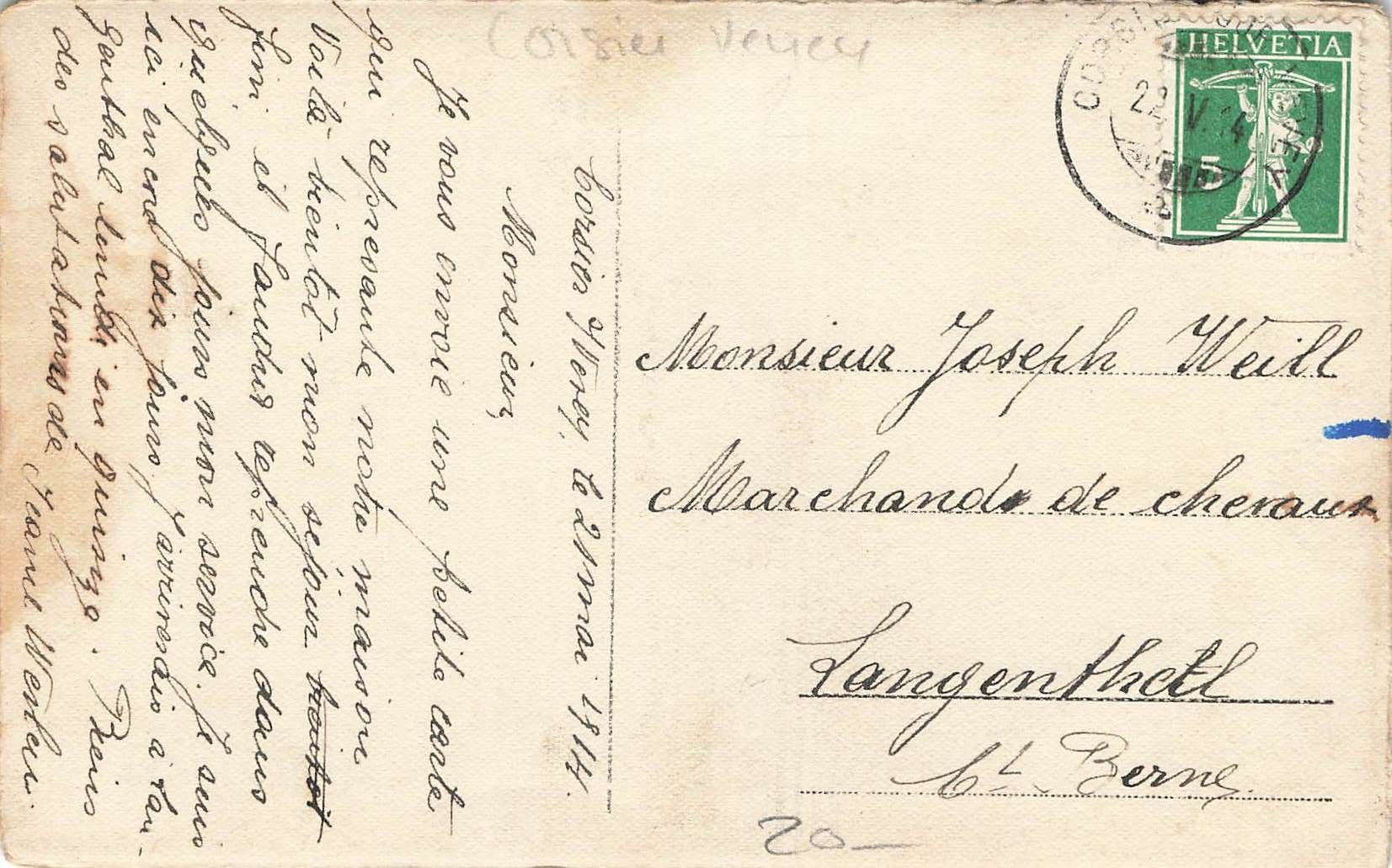 Ansichtskarten: Vevey – Gebraucht aus Biasca von Blenio71 1