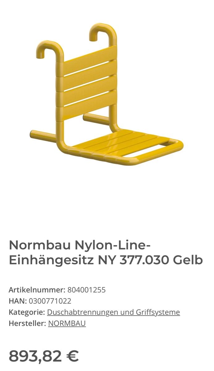 Sedie: NORMBAU Nylon-Line-Einhängesitz in Gelb – Nuovo (secondo la descrizione) da Aarburg venduto da Schatzaffe 6