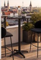 2er Set Aluminium-Bistrotisch 2 Höhen 60x75/115cm schwarz