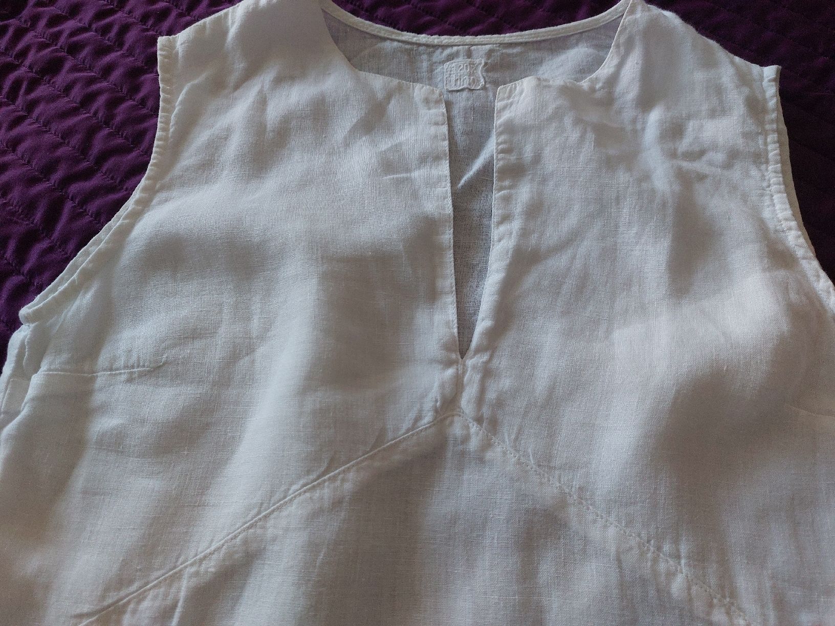 Vestiti: Wunderschönes 120% Lino Kleid weiss Gr. S  – Usato da Thun venduto da Alexanna 5