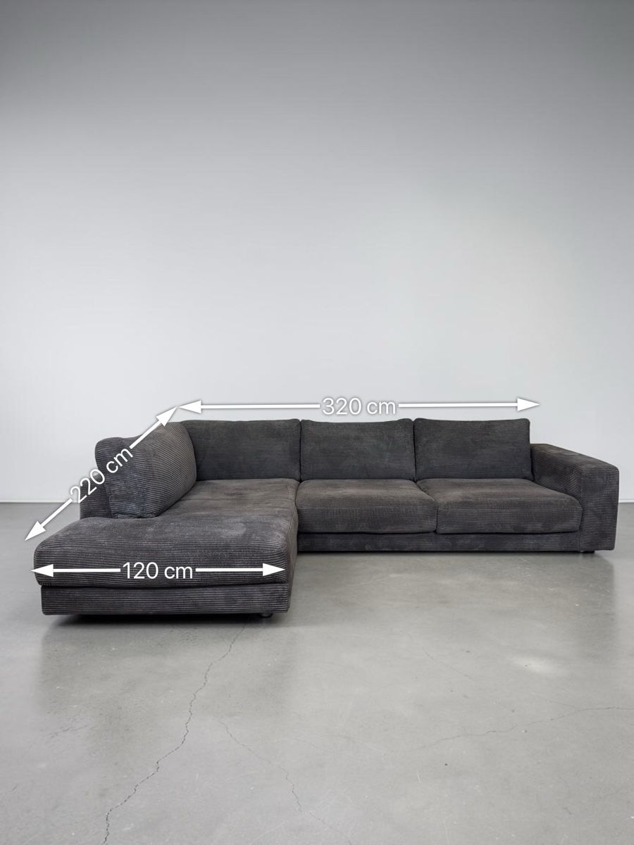 Pfister Divani: Pfister-Ecksofa, dunkelgrauer Cord – Usato da Bachenbülach venduto da Sofalab.swiss 8