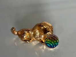 Mini Dackel, Dachshund, mit Glasball Fassettenschliff