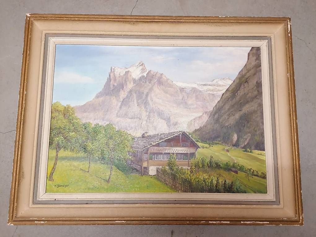 Gemälde: Gemälde Berner Oberland von W.Bänziger – Gebraucht aus Waltenschwil von Cassie11