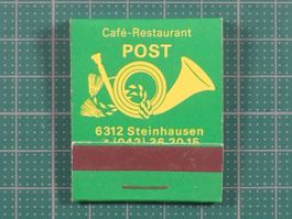 Steinhausen, Café Restaurant Post, alte Zündhölzer, Zug
