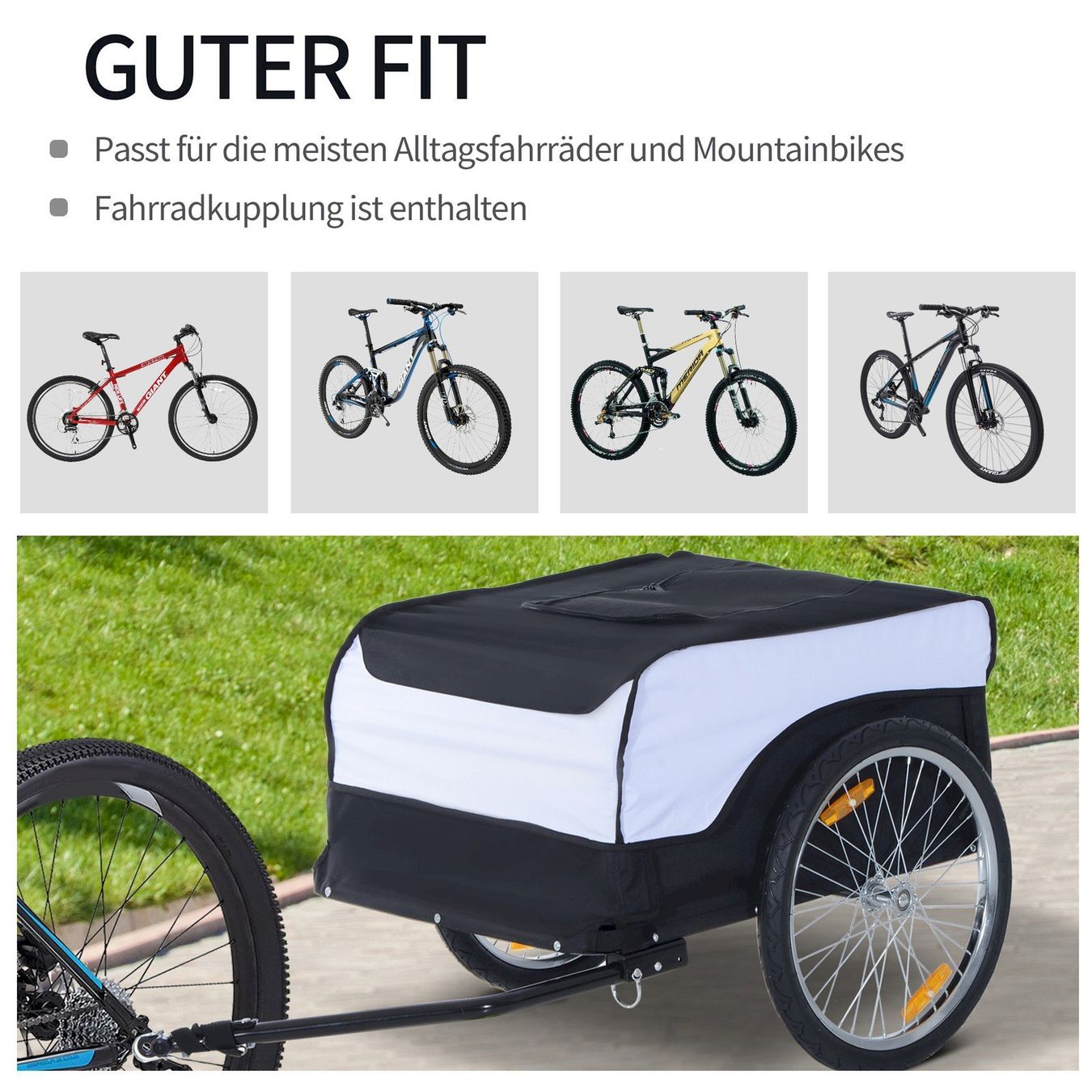 Veloanhänger: HomCom Lastenanhänger Weiß – Neu und originalverpackt aus Bottighofen von zaap 5