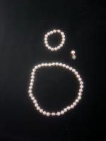 Perlmutt Muschelkernperlenkette und Armband